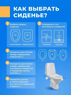 Сиденье для унитаза с микролифтом SKATE универсальное быстросъемное крышка пластиковая стульчак