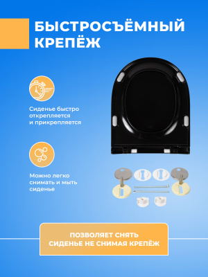 Крышка - Сиденье для унитаза Sanita Luxe BEST Soft Close (микролифт) черная