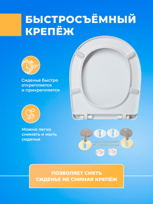 Крышка сиденье для унитаза Sanita Luxe CLASSIC с микролифтом Sensea Borneo Борнео пластиковое быстросъемное стульчак