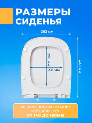 Сиденье для унитаза с микролифтом Sanita Luxe INFINITY / QUADRO КВАДРАТ тонкое крышка для унитаза с быстросъемным креплением универсальная стульчак Roca Gap